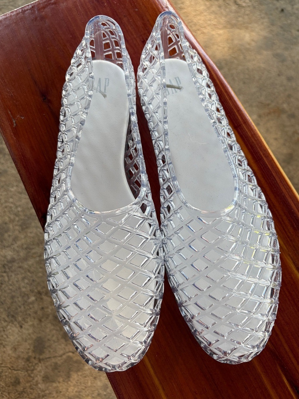 Gap Jelly Ballet Shoes Flats 1980s New With Sticker 9 Clear Summer Vacation - Picture 3 of 6